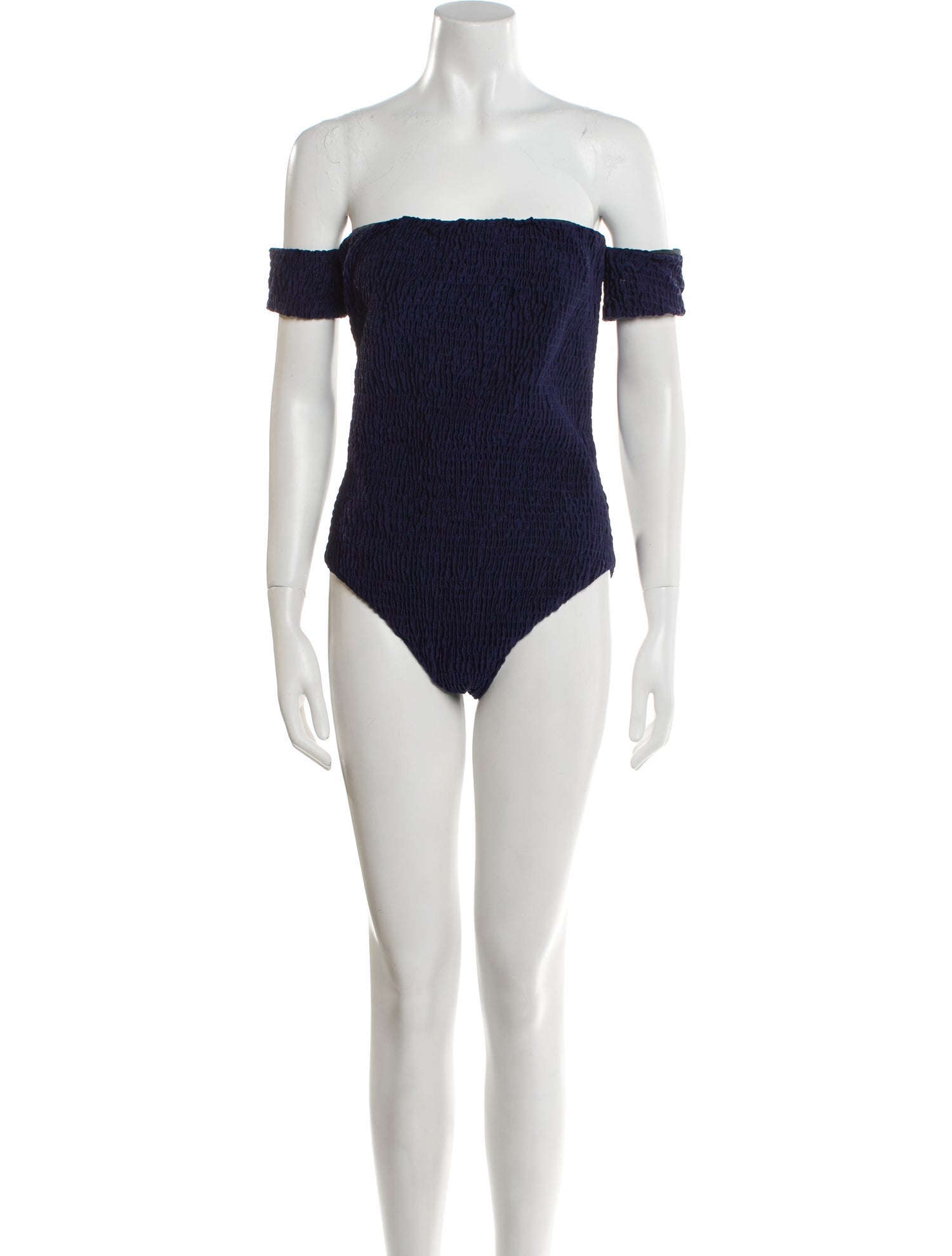 Solid & Striped Ruffle Embellishment One-Piece w/ Tags