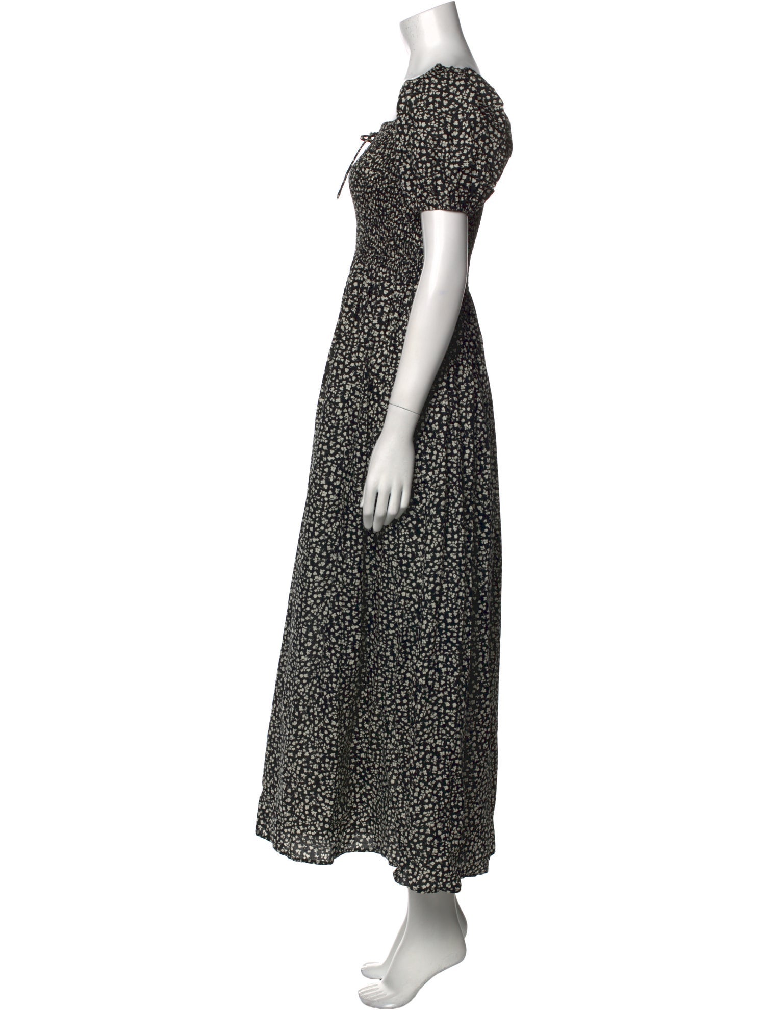 Solid & Striped Floral Print Long Dress