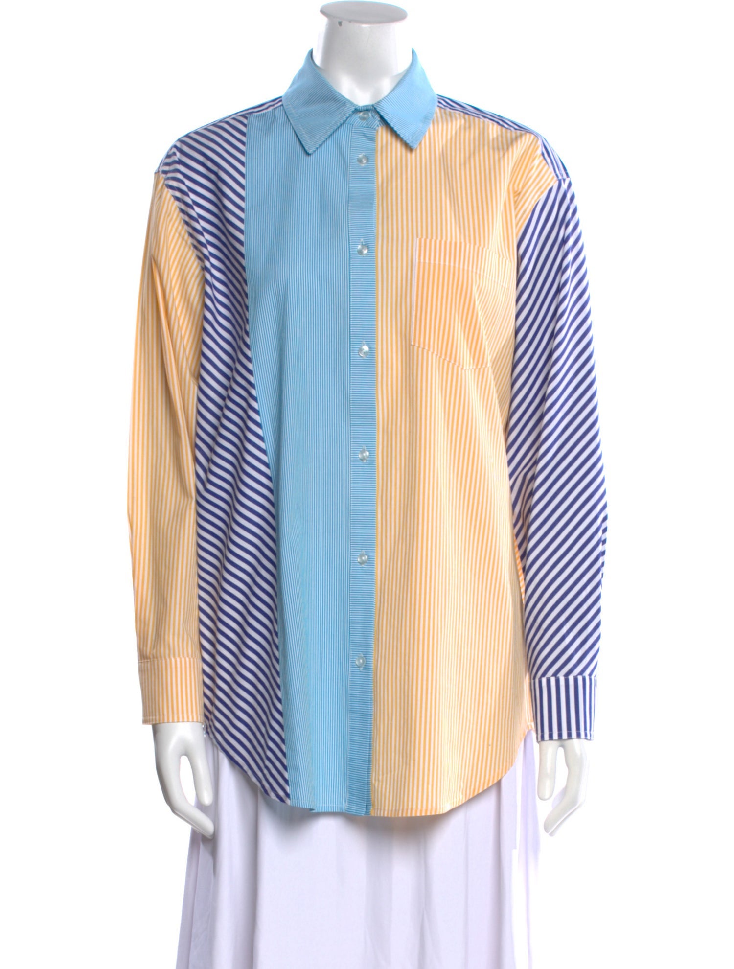 Solid & Striped Striped Long Sleeve Button-Up Top