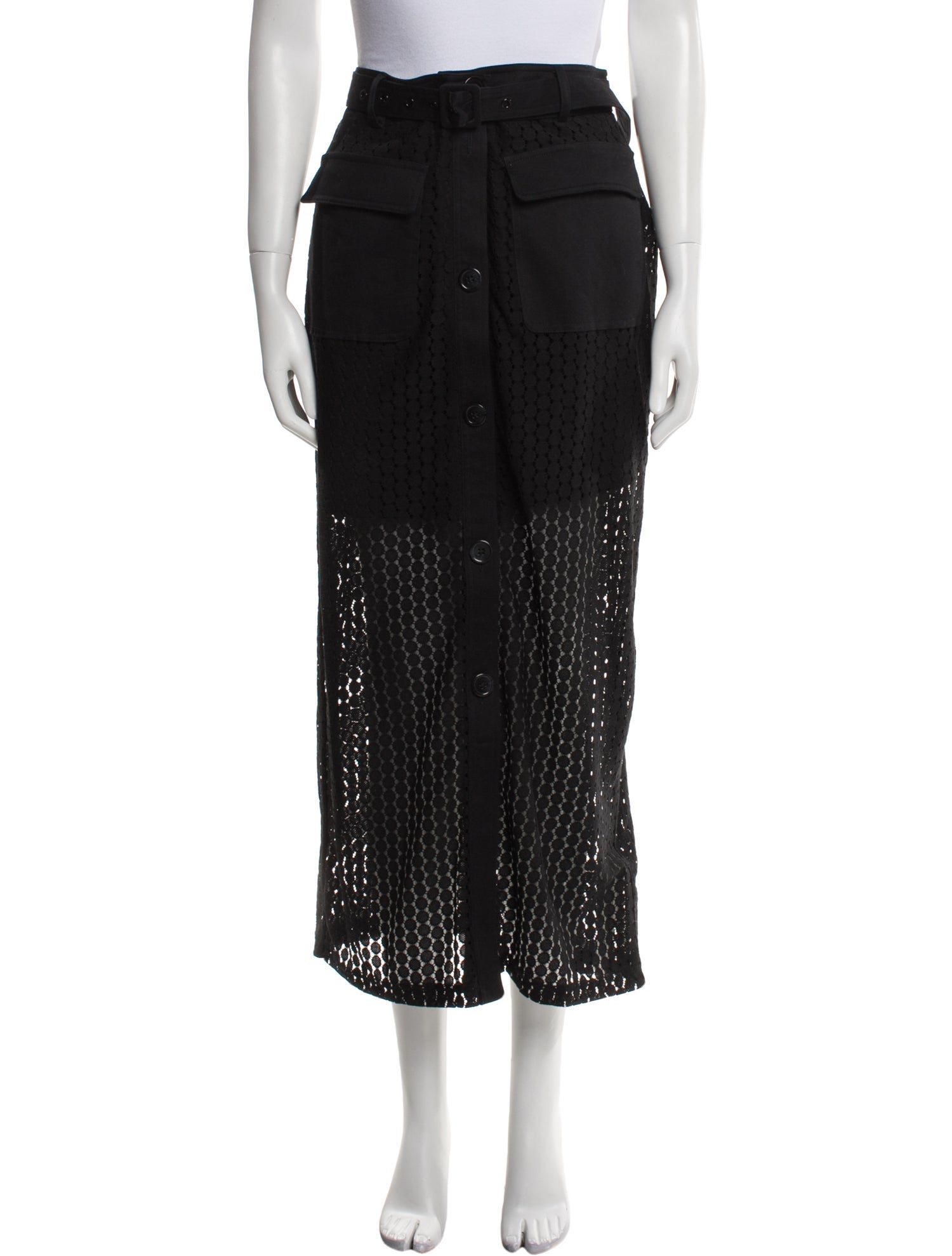 Solid & Striped Midi Length Skirt