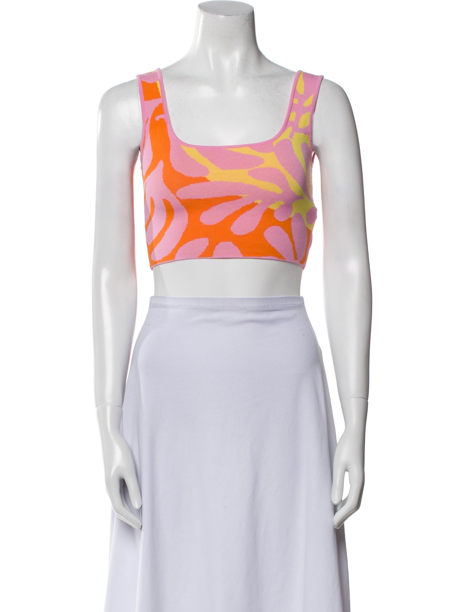 Solid & Striped Printed Square Neckline Crop Top