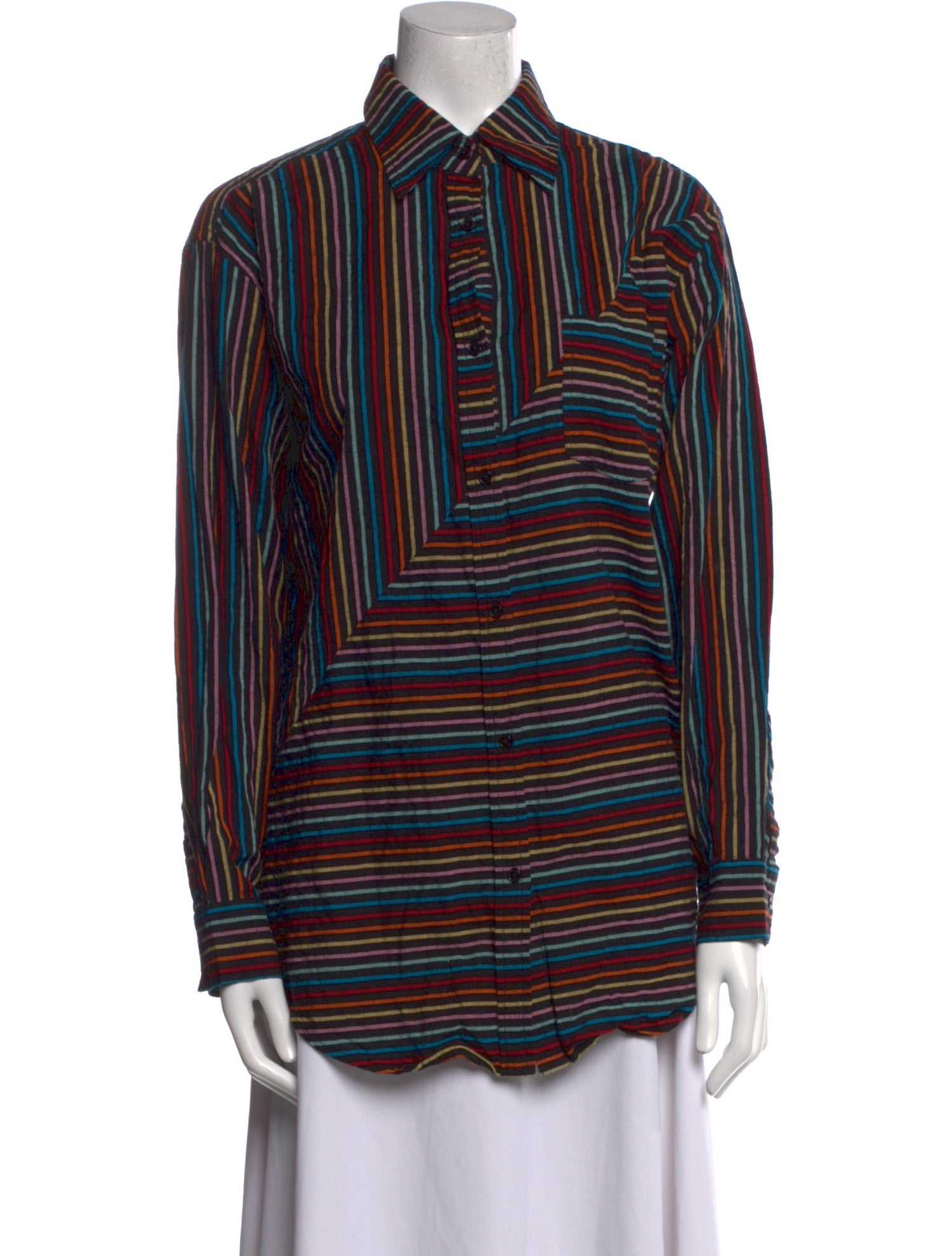 Solid & Striped Striped Long Sleeve Button-Up Top