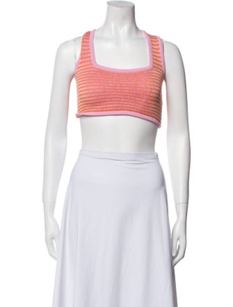 Solid & Striped Striped Square Neckline Crop Top