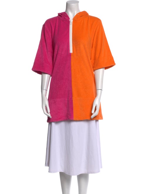 Solid & Striped Colorblock Pattern Crew Neck Tunic