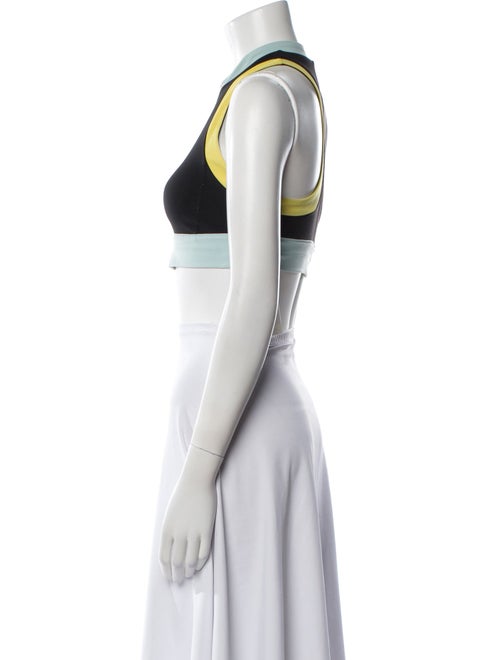 Solid & Striped Neoprene Halterneck Crop Top