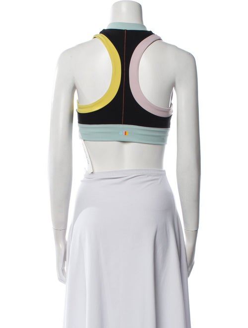 Solid & Striped Neoprene Halterneck Crop Top