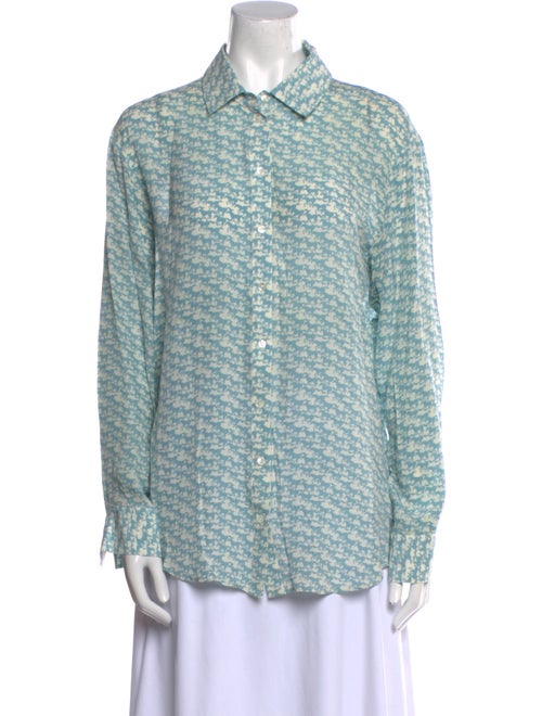 Solid & Striped Printed Long Sleeve Button-Up Top