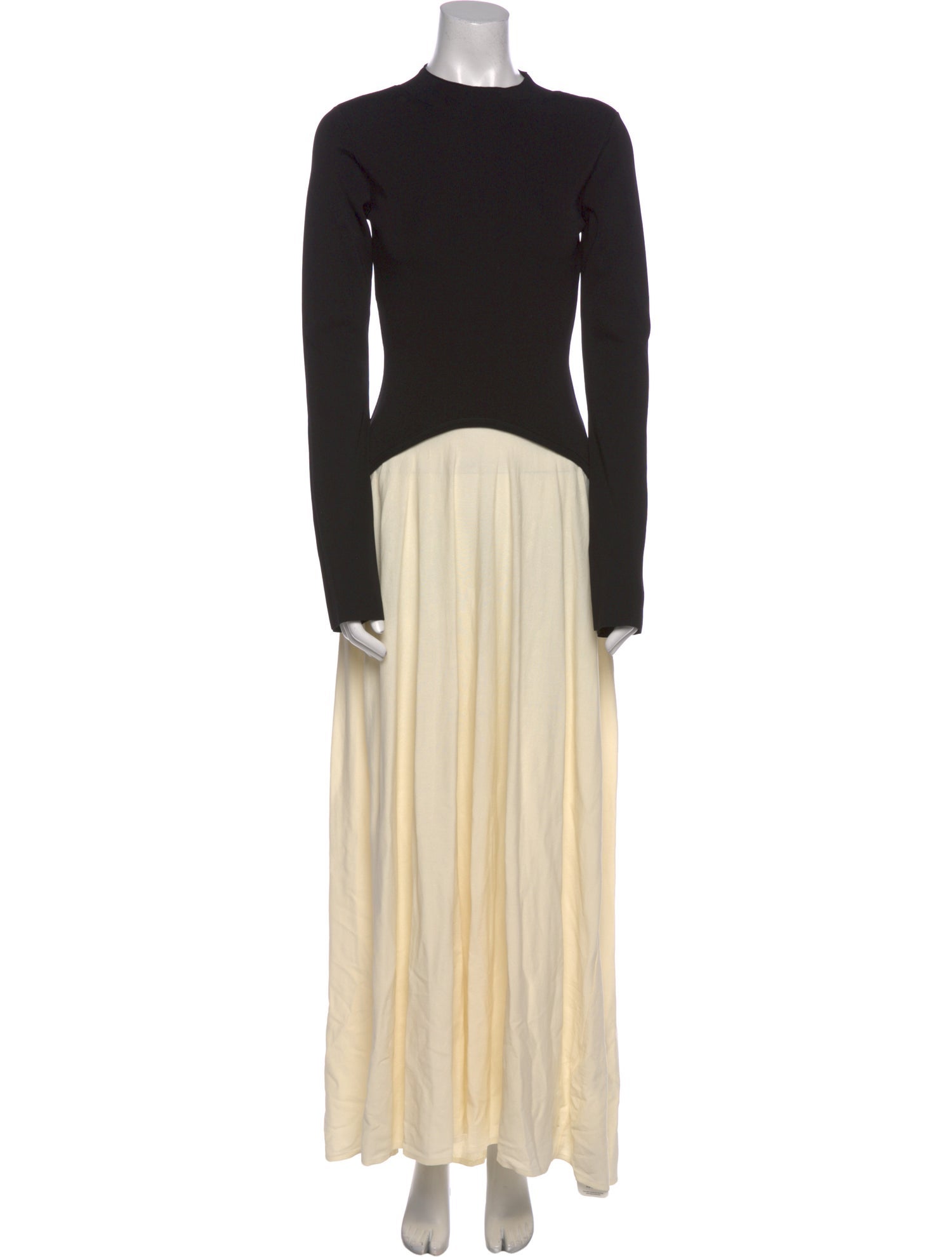 Solid & Striped Crew Neck Long Dress