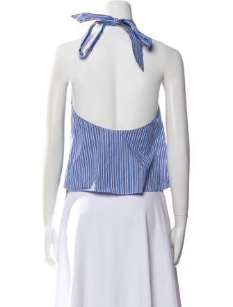 Solid & Striped Striped Halterneck Crop Top