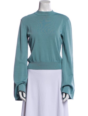 Solid & Striped Mock Neck Long Sleeve Sweatshirt