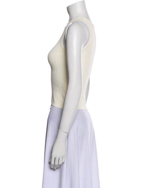 Solid & Striped Crew Neck Sleeveless Crop Top