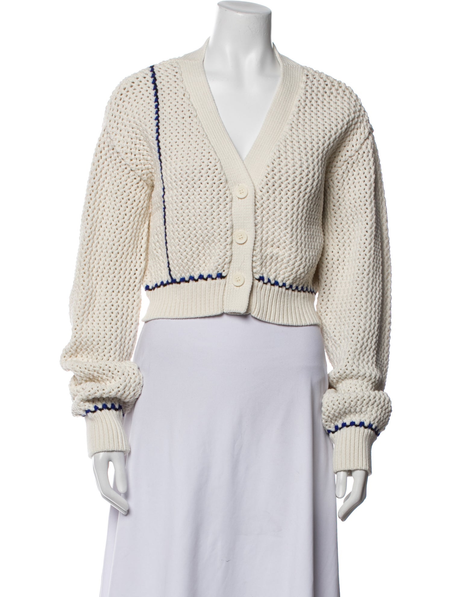 Solid & Striped V-Neck Sweater