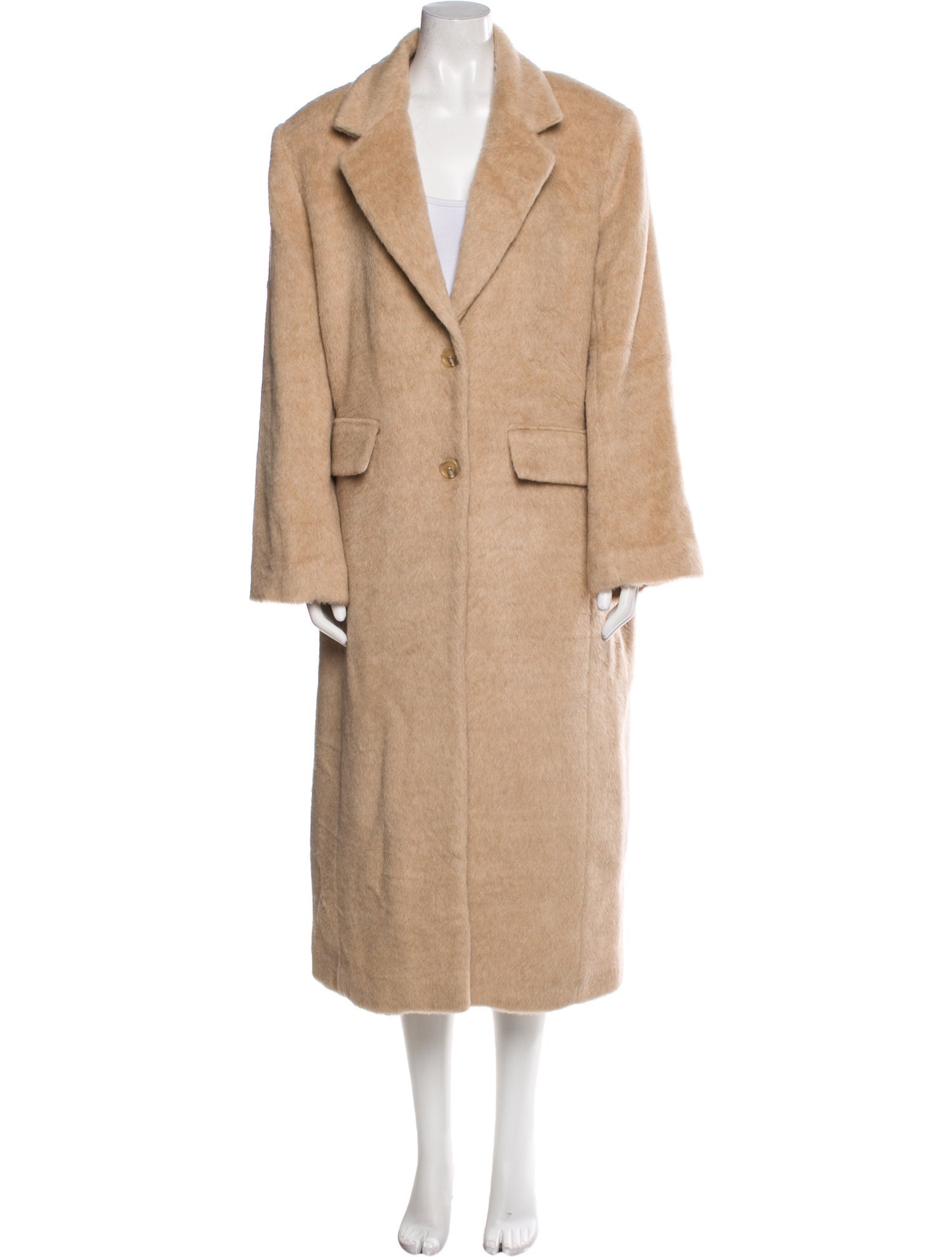 Solid & Striped Wool Faux Fur Coat