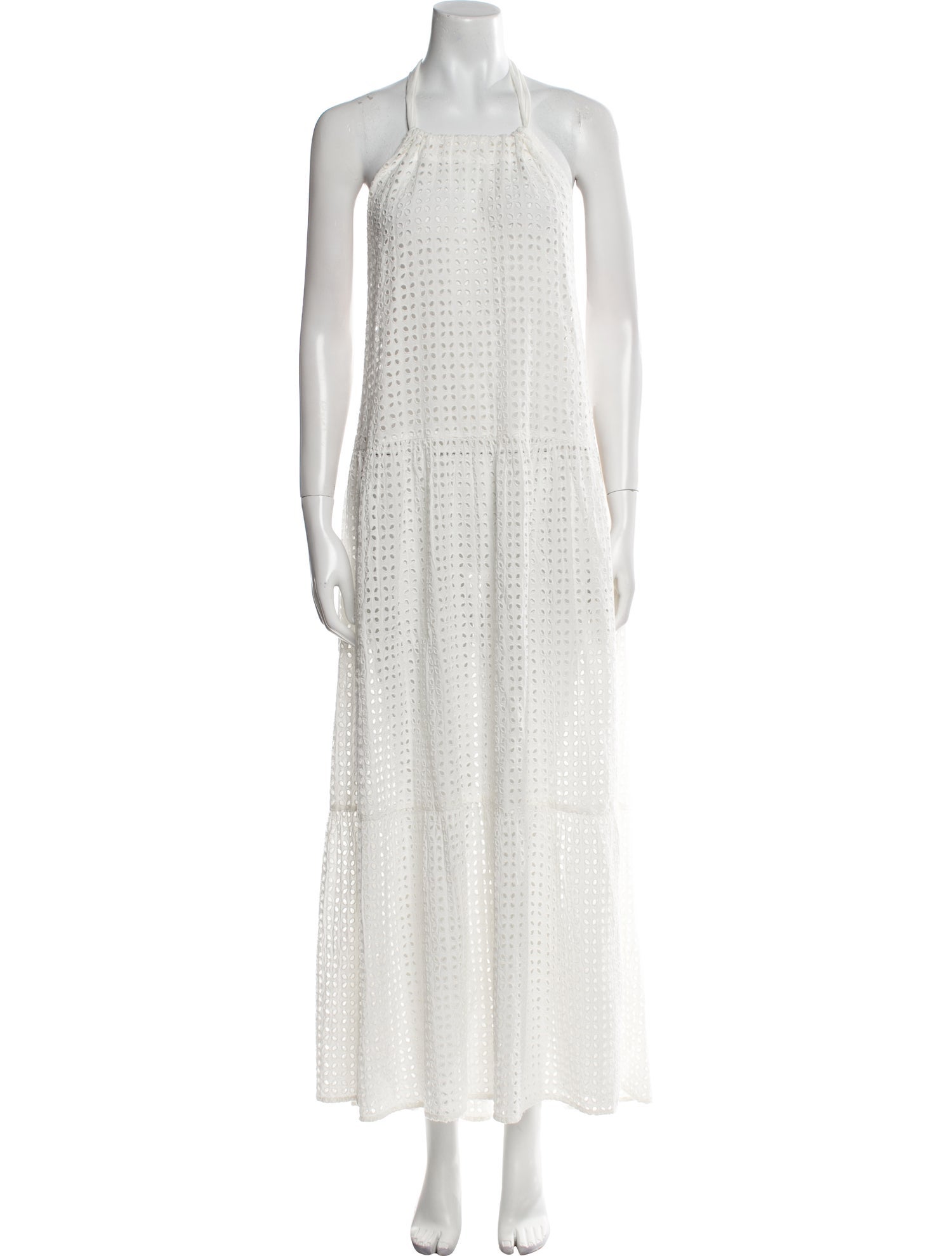 Solid & Striped Square Neckline Midi Length Dress