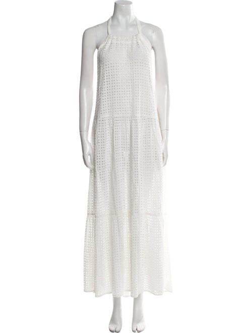 Solid & Striped Square Neckline Midi Length Dress