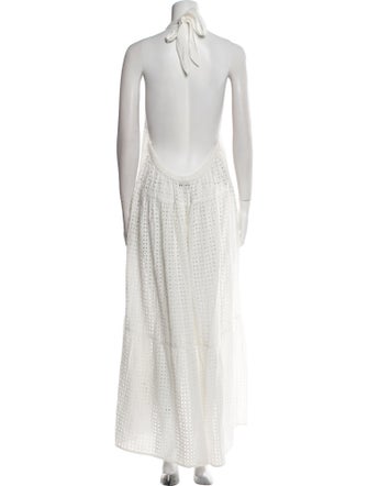 Solid & Striped Square Neckline Midi Length Dress