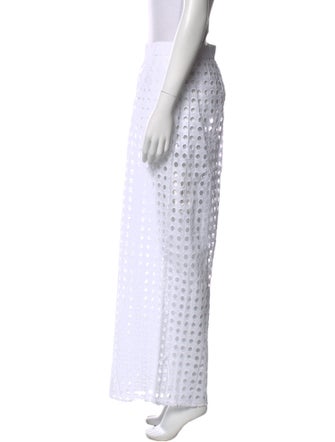 Solid & Striped Lace Pattern Wide Leg Pants