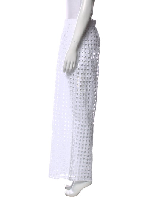 Solid & Striped Lace Pattern Wide Leg Pants