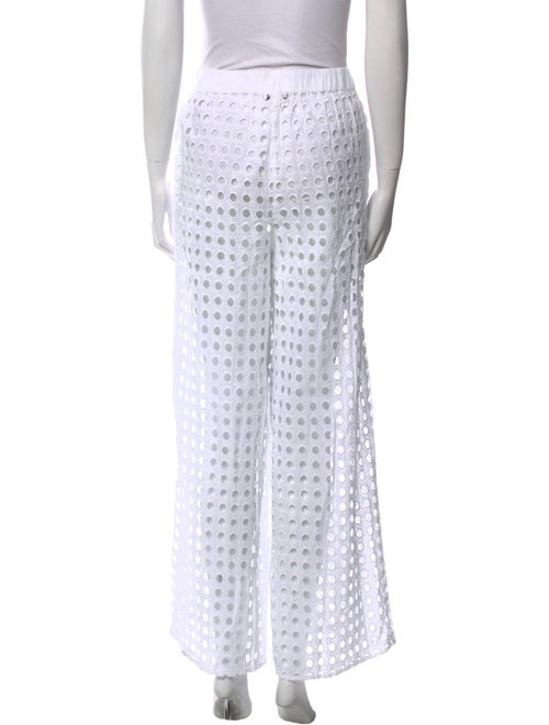 Solid & Striped Lace Pattern Wide Leg Pants