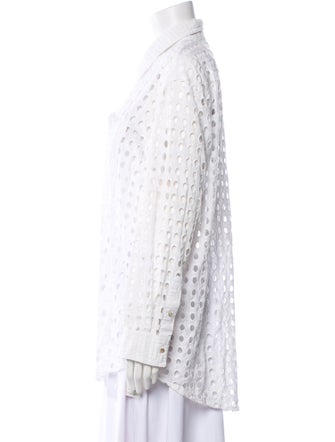 Solid & Striped Printed Long Sleeve Button-Up Top