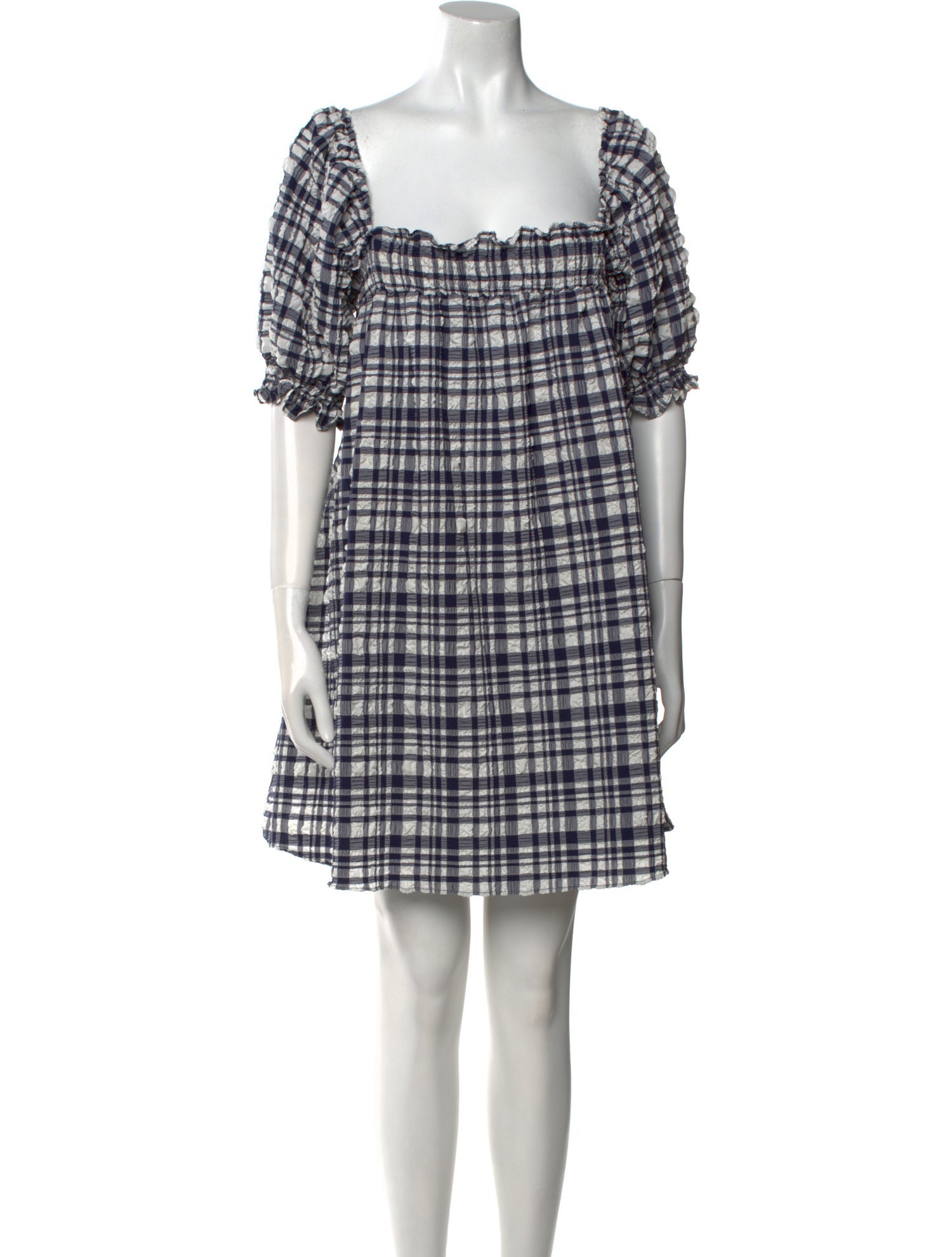 Solid & Striped Plaid Print Mini Dress