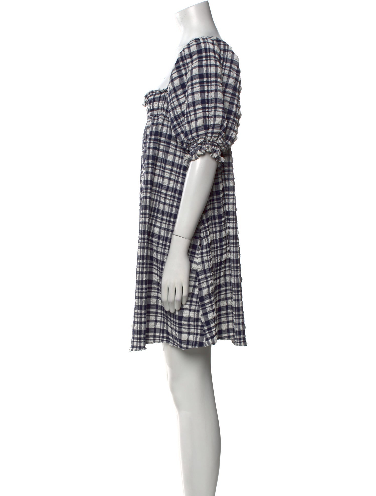 Solid & Striped Plaid Print Mini Dress