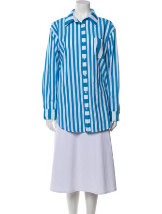 Solid & Striped Striped Long Sleeve Button-Up Top