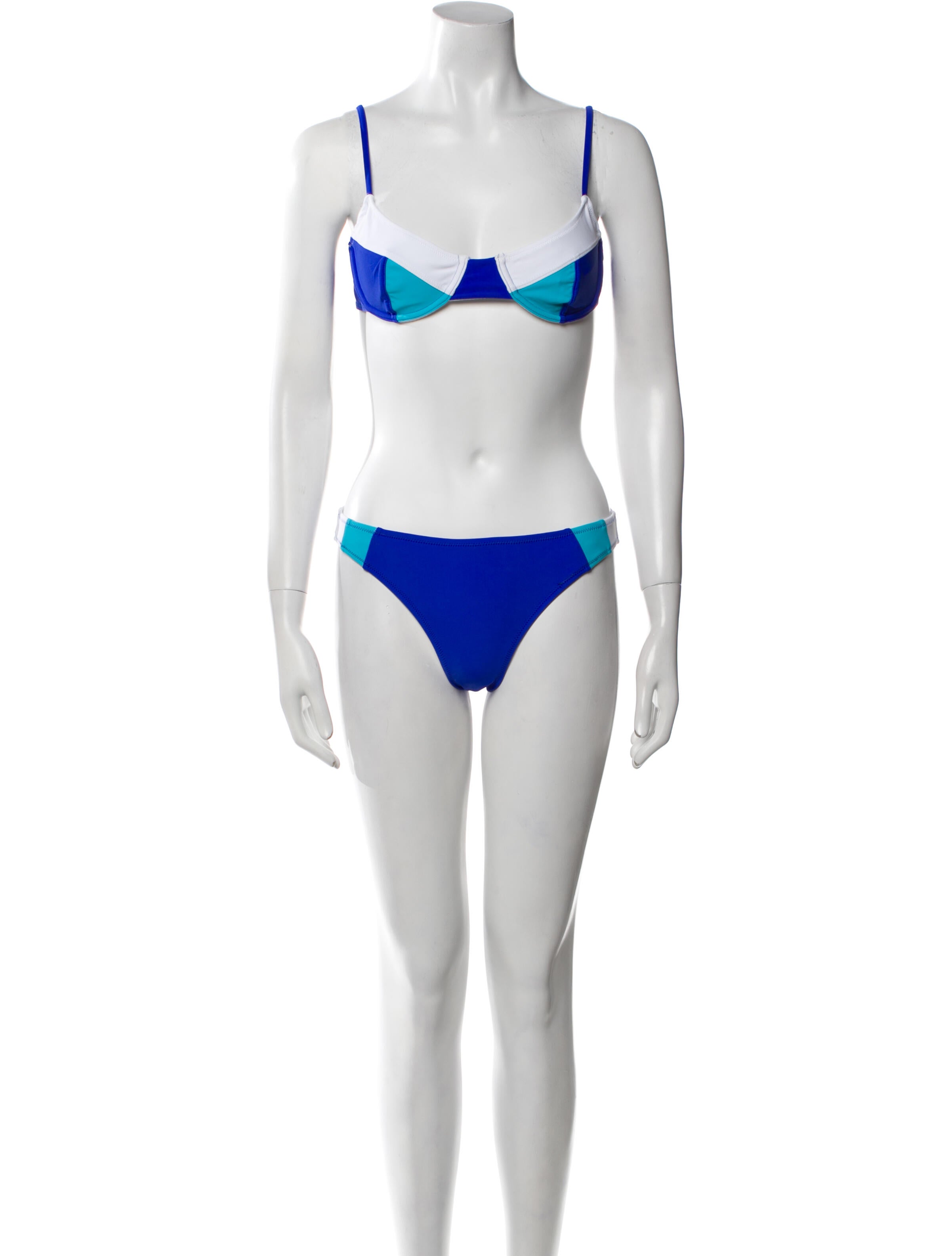 Solid & Striped Colorblock Pattern Bikini w/ Tags