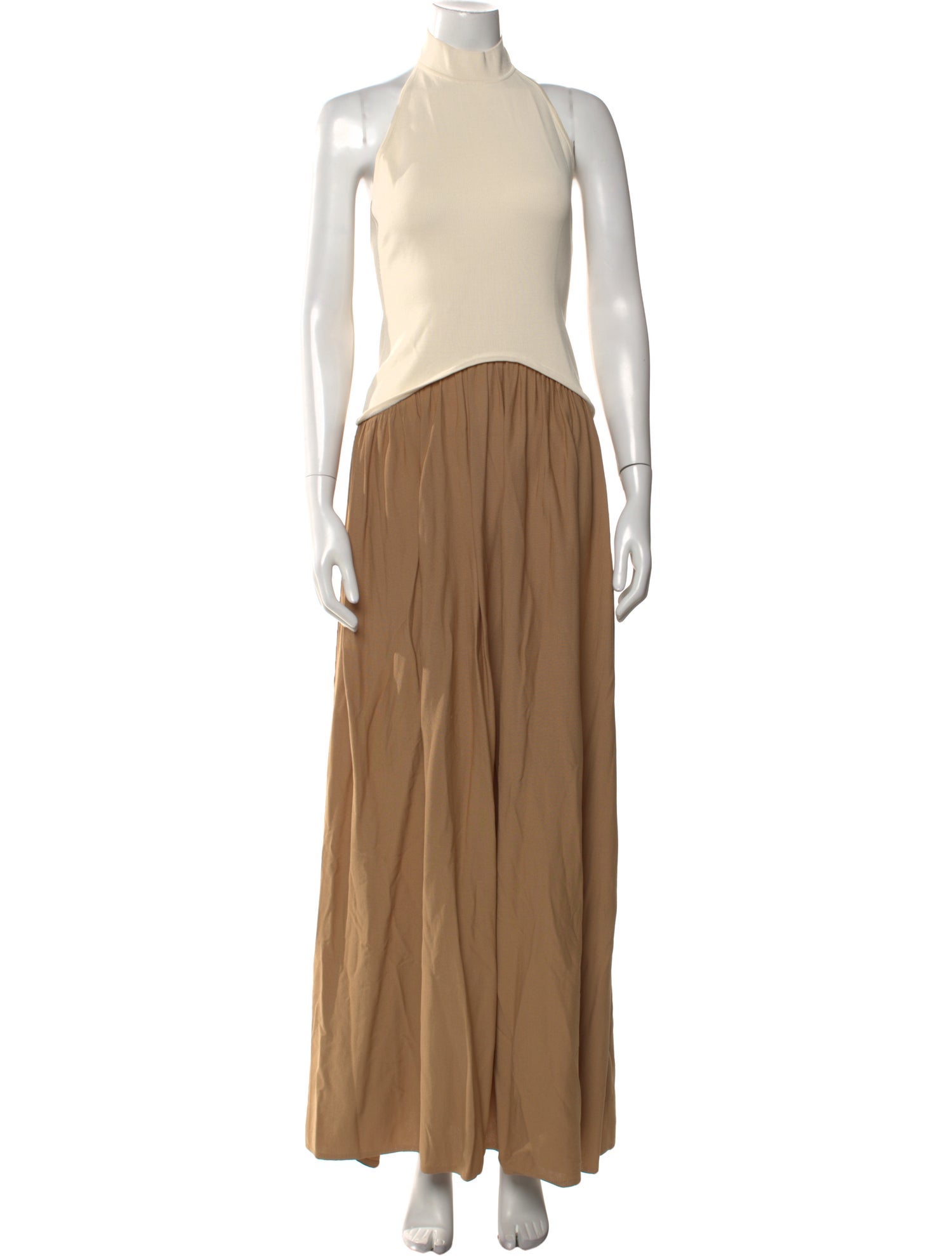 Solid & Striped Mock Neck Long Dress