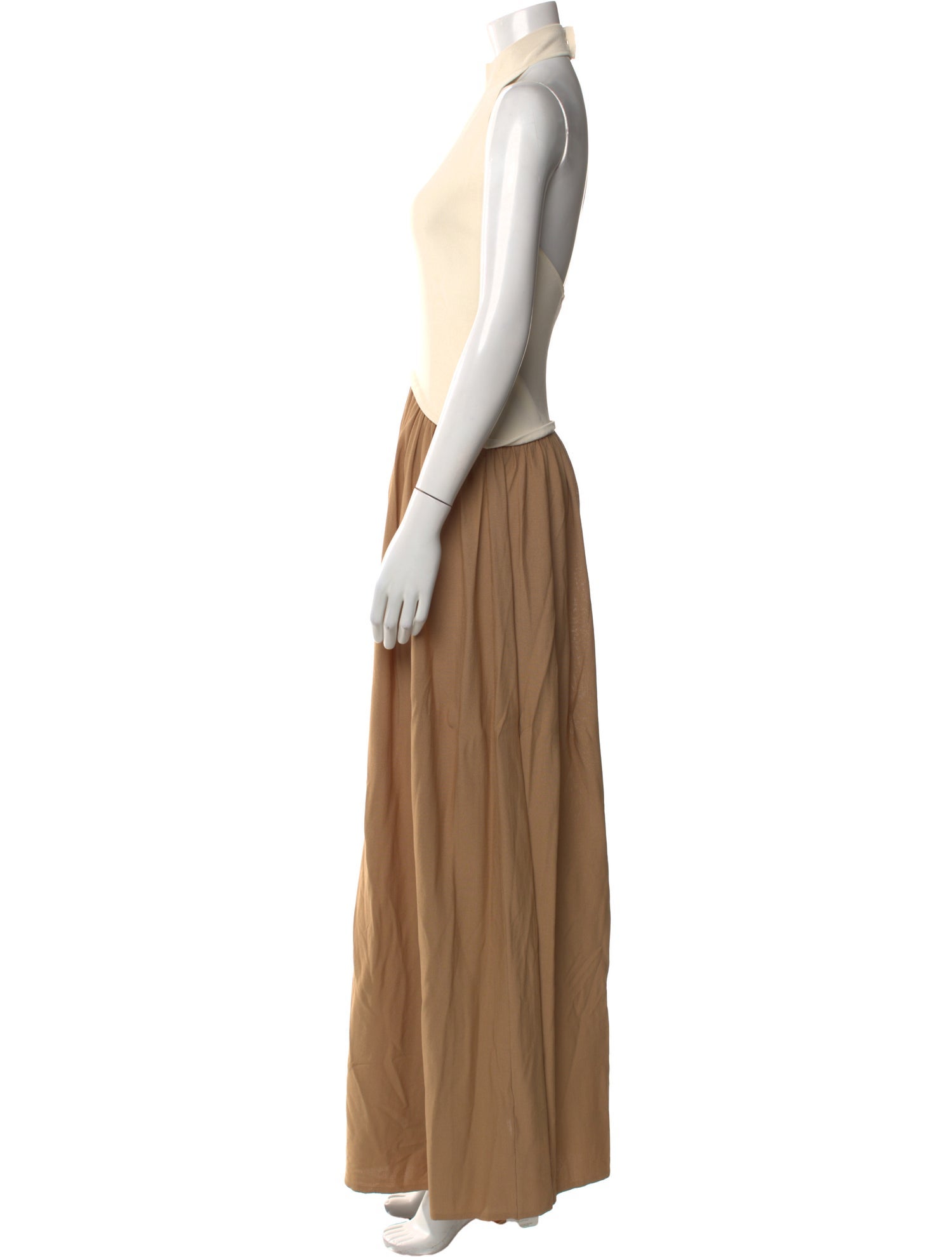 Solid & Striped Mock Neck Long Dress