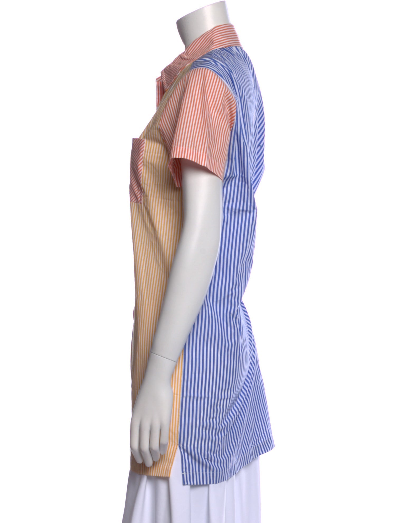 Solid & Striped Striped Short Sleeve Button-Up Top