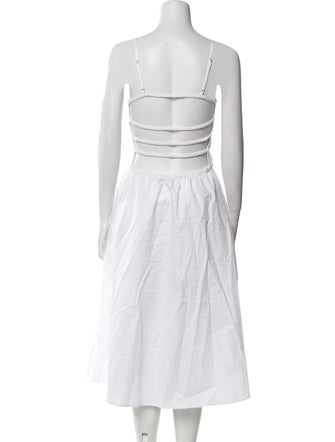 Solid & Striped Square Neckline Midi Length Dress