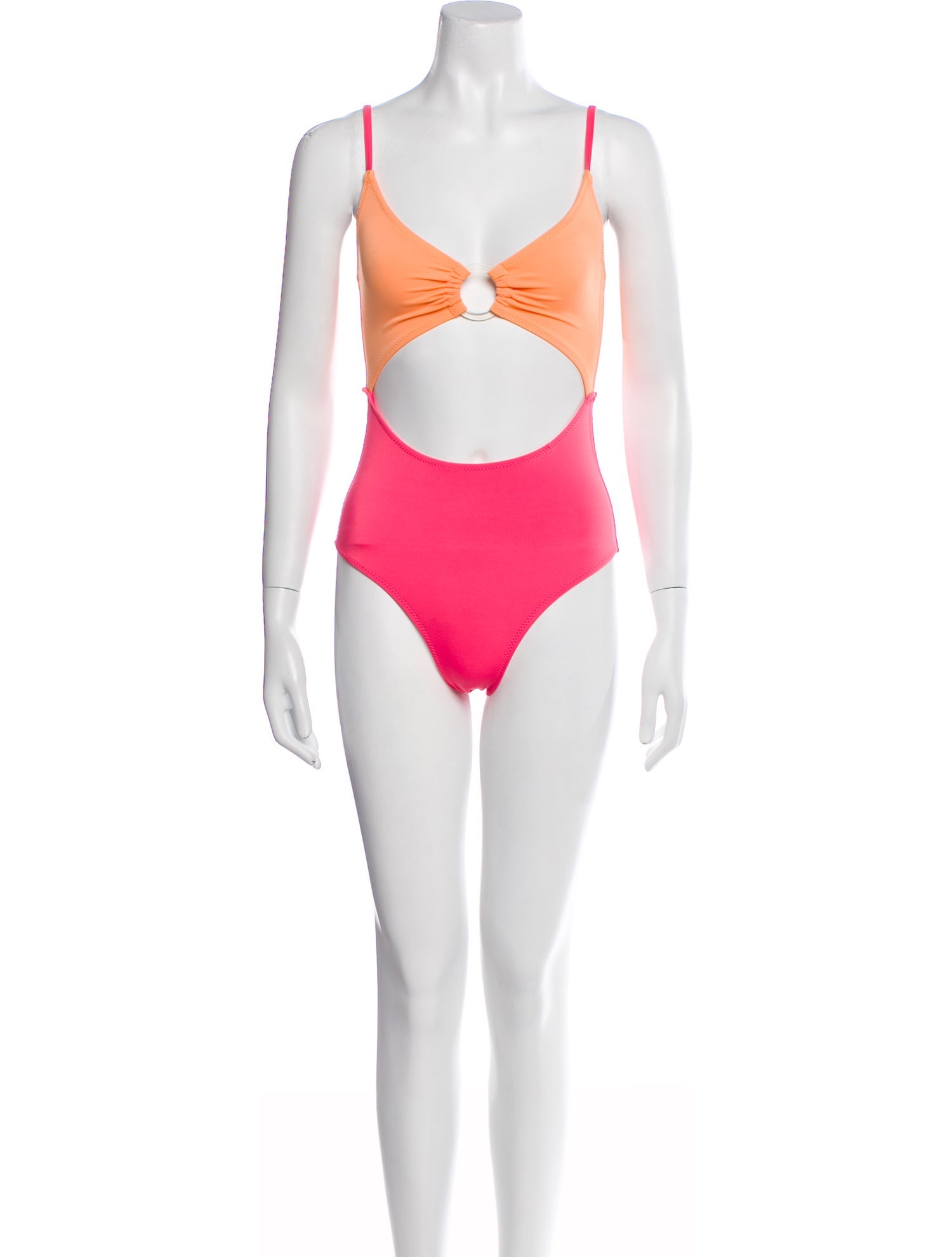 Solid & Striped Colorblock Pattern One-Piece w/ Tags