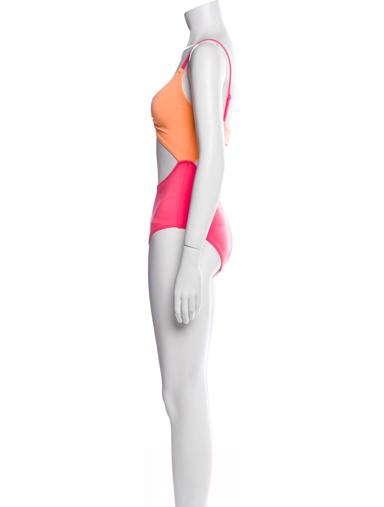 Solid & Striped Colorblock Pattern One-Piece w/ Tags