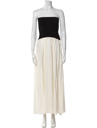 Solid & Striped Strapless Long Dress