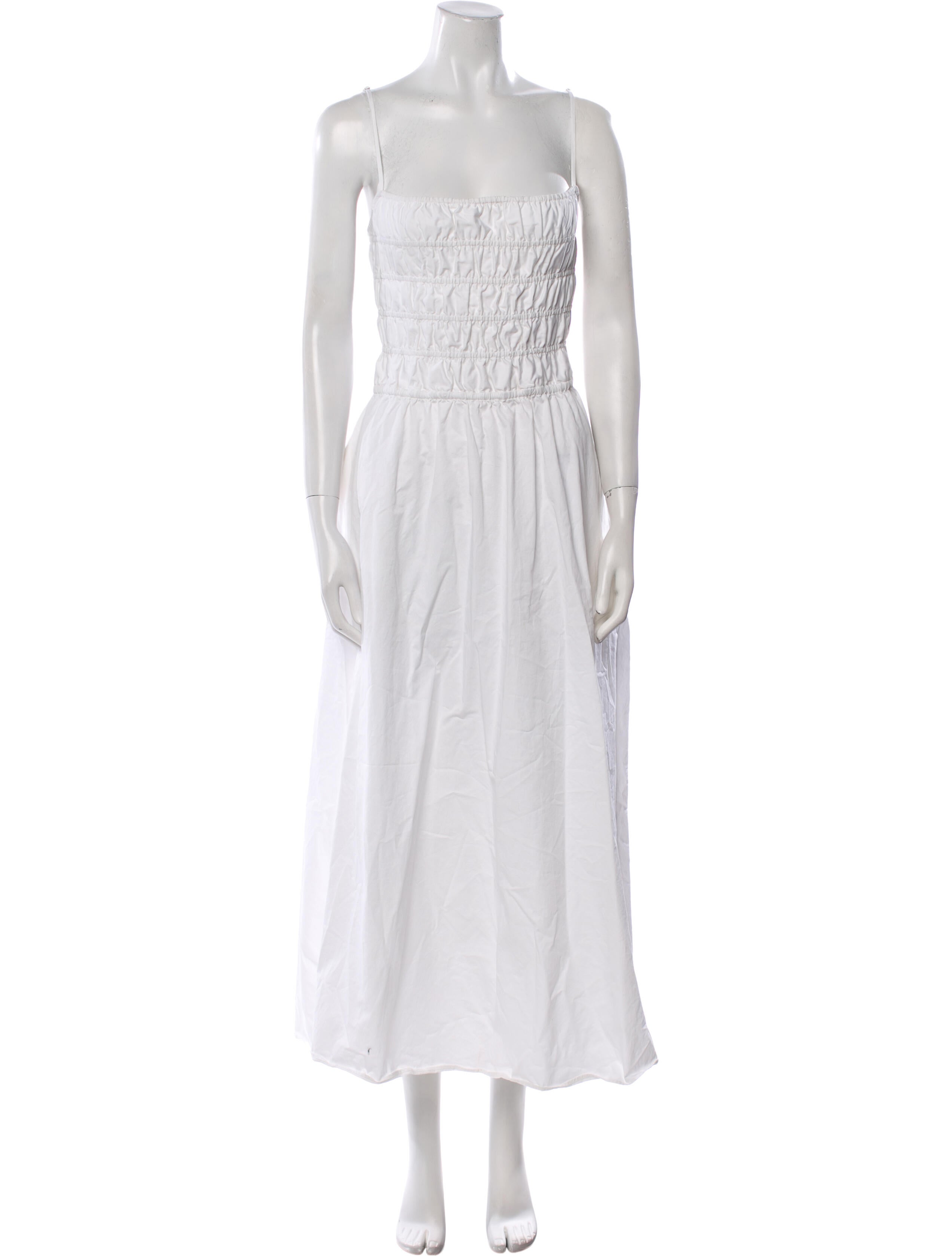 Solid & Striped Square Neckline Long Dress