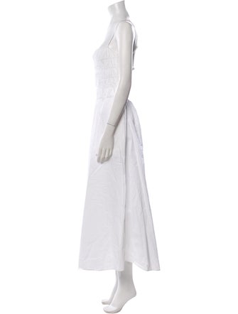 Solid & Striped Square Neckline Long Dress