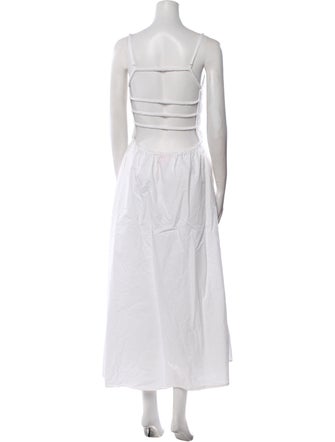 Solid & Striped Square Neckline Long Dress