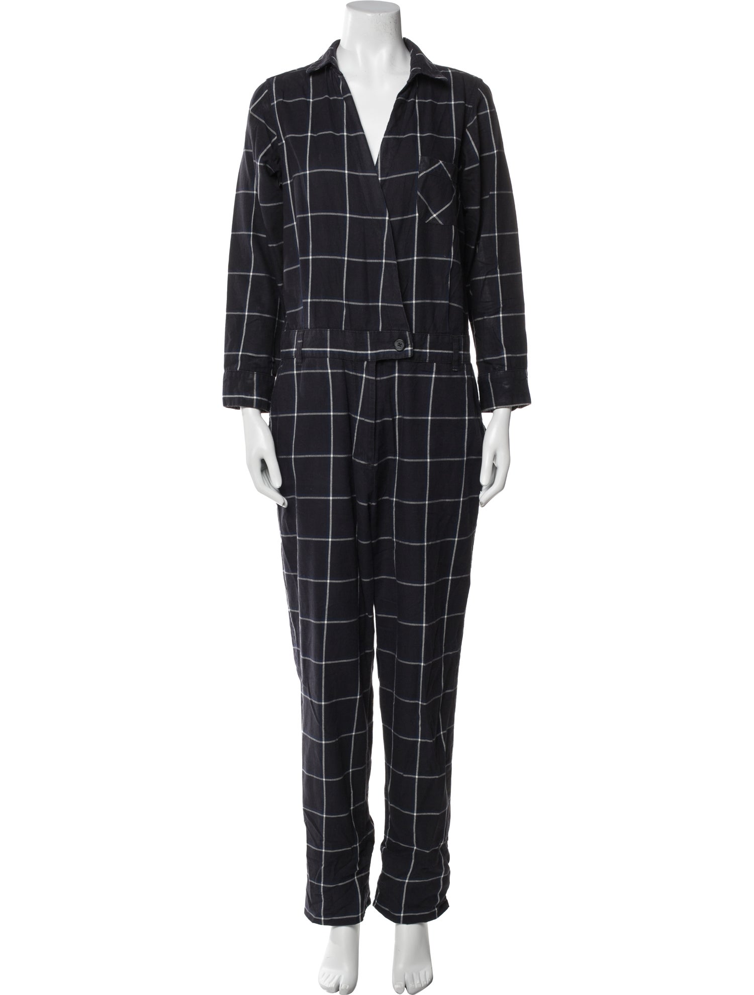 Solid & Striped Plaid Print Jumpsuit