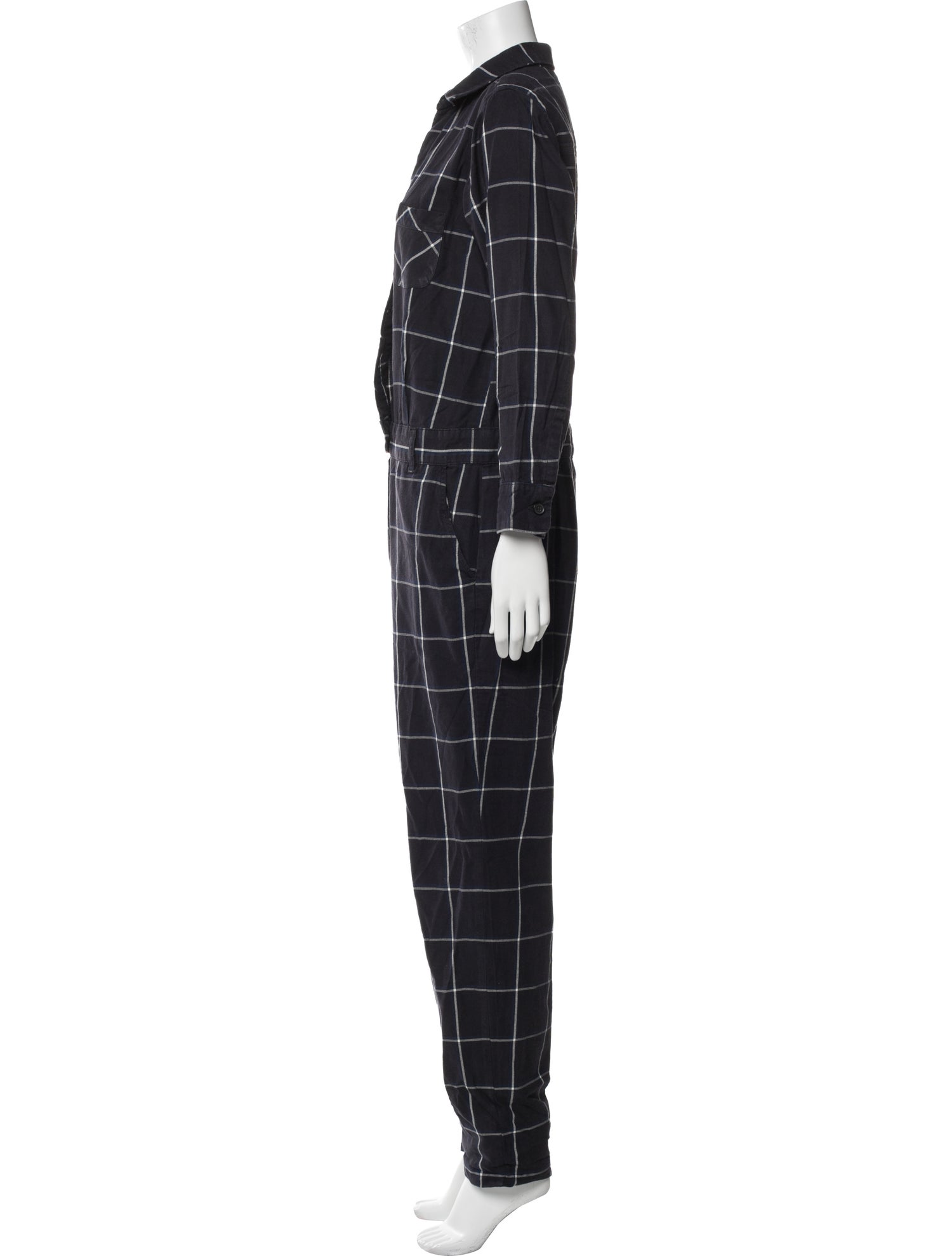 Solid & Striped Plaid Print Jumpsuit