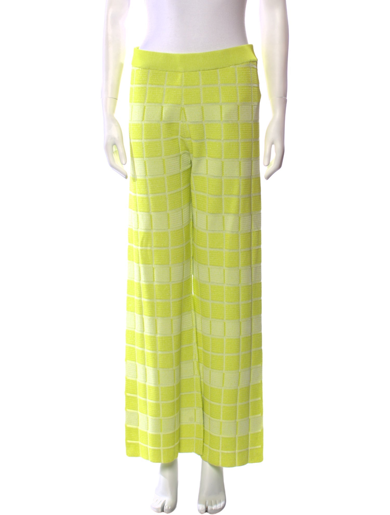 Solid & Striped Plaid Print Wide Leg Pants