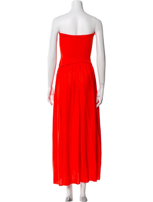 Solid & Striped Strapless Midi Length Dress