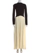 Solid & Striped Mock Neck Long Dress