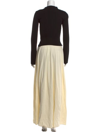 Solid & Striped Mock Neck Long Dress