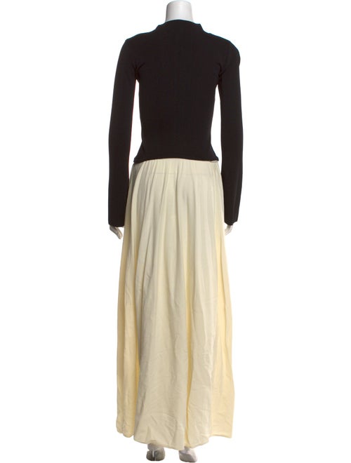 Solid & Striped Mock Neck Long Dress