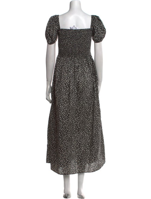 Solid & Striped Floral Print Long Dress