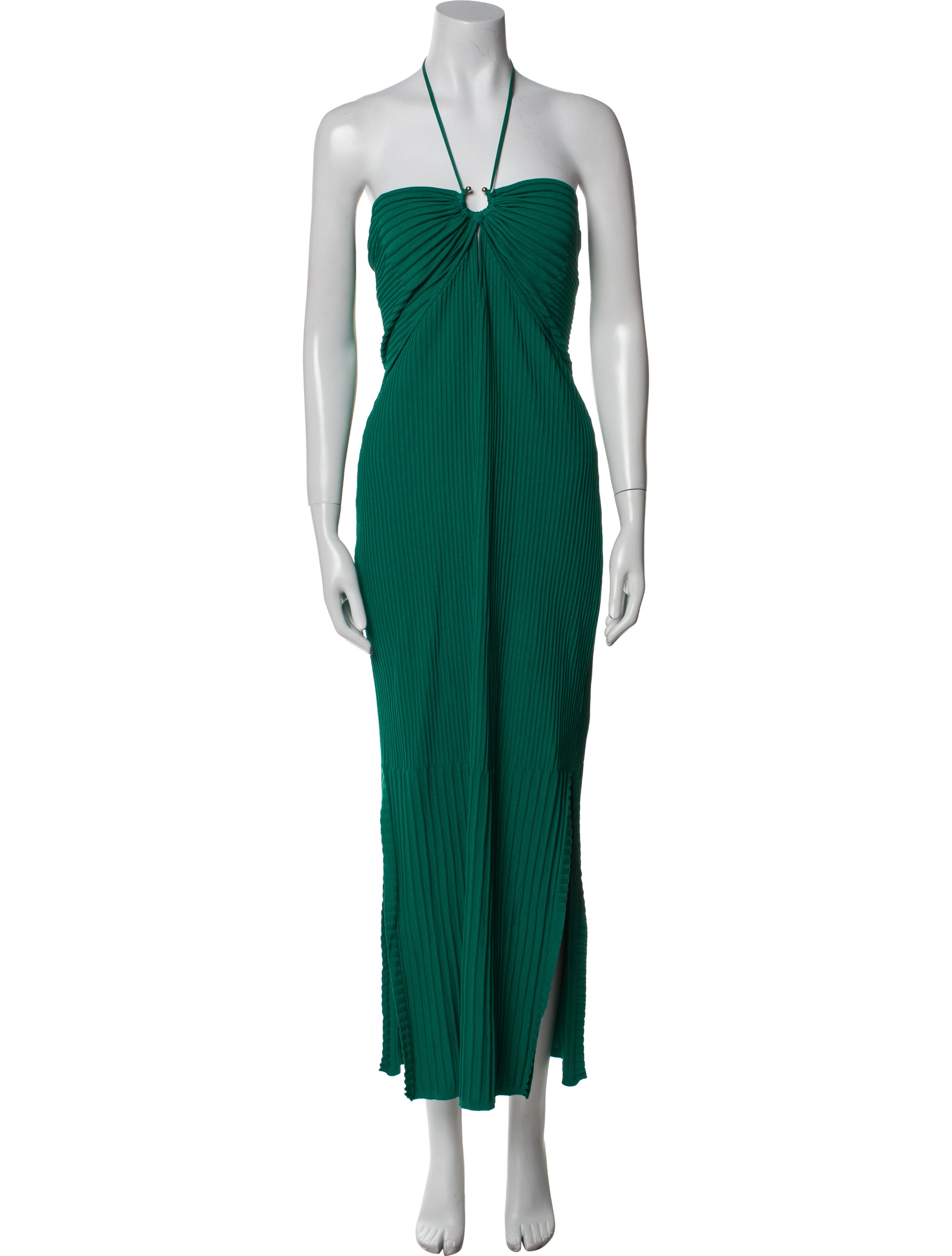 Solid & Striped Halterneck Midi Length Dress