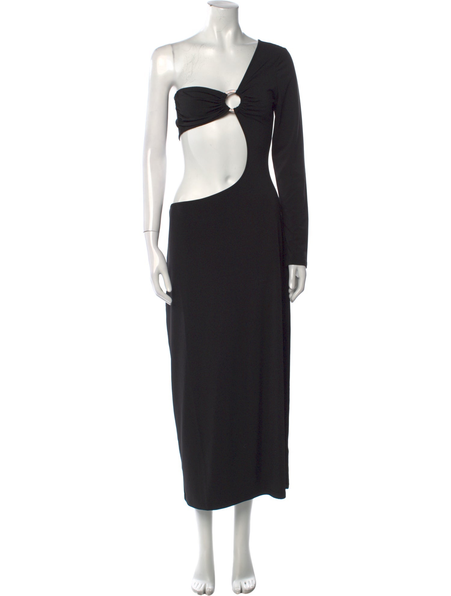 Solid & Striped One-Shoulder Long Dress