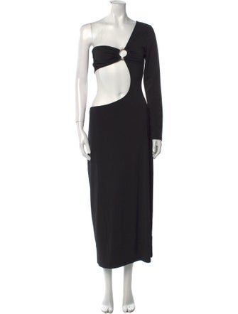 Solid & Striped One-Shoulder Long Dress