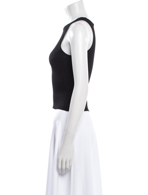 Solid & Striped Crew Neck Sleeveless Crop Top